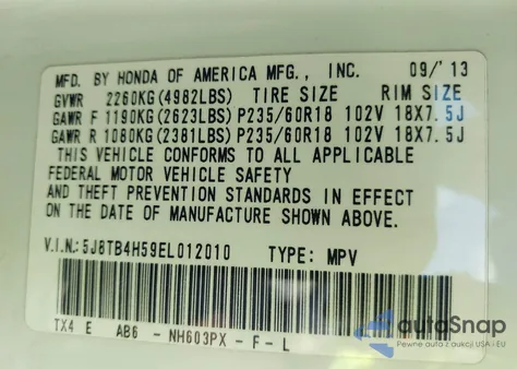 2014 Acura Rdx Technology from USA, damaged, VIN 5J8TB4H59EL012010